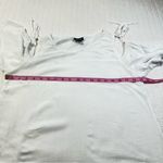 a.n.a  Women's White Cold Shoulder Crew Neck Short White Tie Sleeve Blouse Photo 4