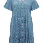 Water Drop Print Button Ruffled Dress Size 2X Photo 3
