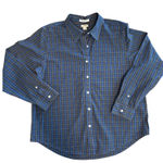 LL Bean Wrinkle Free Plaid Long Sleeve Button Down Shirt Women L Blue Green Red Size L Photo 0