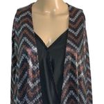 LuLaRoe  Womens Duster Cardigan Sarah Open Front Long Sparkling Metallic XS Photo 4