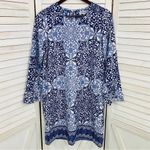 Buckhead Betties Buckhead Bettie’s Savannah Scroll Print Tunic Dress Blue Small Long Sleeve Photo 7