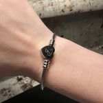 Women’s Silver Tone Cable Bangle Bracelet 7 1/4 Inch Letter / Initial B Heart Photo 3