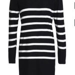 APC Serberg Striped Silk Mini Dress Black Cream Size Small Photo 0