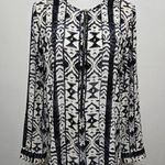 Buckle Bucke H.I.P Black & White Aztec Zip Detail Blouse Size Medium Photo 0