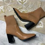 Open Edit New Womens  Rafael Tan Faux Leather Stretch Block Boots Booties Size 10 Photo 3