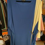 Antthony Originals Blue and White Asymmetrical 3/4 Sleeve Tunic Sz 3X Photo 2