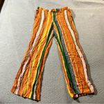 Free People La Paz Striped Flare Leg Pants Size 2 Orange Yellow Green EUC Photo 2