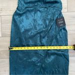 Lulus Simply Stunning Dark Teal Embossed Satin Jacquard Floral Dress NWT Small Photo 9