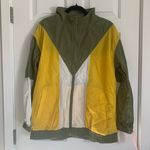 Avec Les Filles  Colorblock Nylon Track Jacket - Size‎ S - Olive Multi - NWT Photo 4