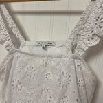 Celebrity Pink White Eyelet Lace Tank Top Photo 2