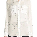 Equipment  Metallic Stars Silk Button Down Shirt Womens Small Photo 0