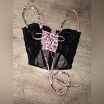 Edikted Pink Lace Newspaper Corset Top XS Photo 2