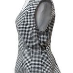 White House | Black Market Black & White Checkered Sleeveless Blouse Size 4 Photo 2