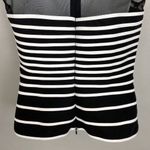 Cache Caché Top Collared Striped Rhinestone Buttons Sleeveless Black White Sz 6 Blouse Photo 6