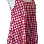 LuLaRoe Perfect Tank Top Red Checked Size XS Oversized Swing Photo 0
