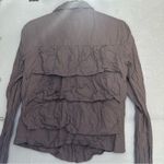 Loft Gray Utility Jacket with Ruffled Tiers Photo 6