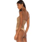 Lovers + Friends Women's Boho Albany Rouched Y2K Bodysuit in Taupe Brown size XS Photo 1