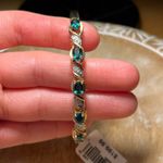 Sterling Silver NWT CR Emerald 14K Gold Over  Bangle Photo 7