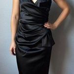 Maggy London Vintage Y2K Black Satin Origami Bow Dress Photo 0