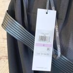 Calvin Klein Fit and Flare Black Midi Dress Leather Belt Cap Sleeves Women’s 6 Photo 5