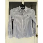 Ralph Lauren Lauren Women's Striped Easy Care Non Iron Cotton Shirt Sz M Career Photo 6