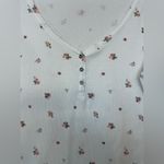 Ultra Flirt Ultra‎ Flirt Juniors Scallop-Edge Floral Print Cotton White Henley Top Size XL Photo 1