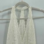 Free People Intimately  Bodysuit Womens Medium White Nylon Lace Snap Crotch Photo 1