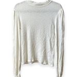 Reformation  White puff shoulder ribbed knit sweater Photo 0