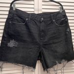 Old Navy  Denim Black Distressed Shorts Size 14 Photo 0