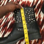 Y2K Gothic Grunge Cowgirl Black silver studded buckle synthetic leather ankle slip pull on ankle chelsea boots booties #whimsygoth #western #punk #country #boho EUR 39/US Women 8 Photo 1