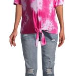 Time & Tru Womens Tie Dye Pink Maternity Top Size XXL 20 New Photo 1