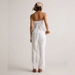 Quince NWT 100% European White Linen Strapless Top Sz M Photo 6