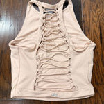 Alo Yoga Peach Lace-Up Crop Top Photo 0