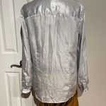 Calvin Klein New Modern Suiting Roll Up Shiny Holidays Blouse Top Iridescence Holography Casual Work Club Photo 2