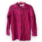 Aran Crafts Ireland Merino Wool Cable Knit Sweater Size Small Fuchsia Cardi NWT‎ Pink Photo 0
