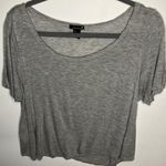 Forever 21 Gray Crop T-Shirt Short Sleeve Relaxed Photo 2