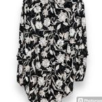 Angels Forever Young medium pullover hi low blouse black white floral tie front Photo 5