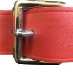 Norma Kamali  Leather Belt Sz. S Terra Cotta 2”W Square Buckle Classic Designer Photo 3