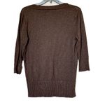 Apostrophe   Brown Sweater Large Rayon Nylon Blend V-Neck  3/4 Sleeves Photo 1
