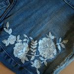 Torrid  Blue Jean Shorts with Floral Embroidery Photo 1