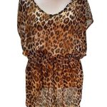 Smart & Sexy swim Tan, Brown & Black Leopard Print Sheer Bathing Suit Wrap S/M Photo 0