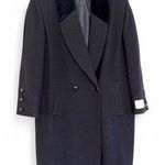 Vintage Casual Corner Black Wool Velvet Collar Double Breasted Mid Coat Petite 6 Size 6P Photo 0