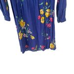 Old Navy  Women's Size Small Blue Floral Long Sleeve Knee Length Dress Photo 2