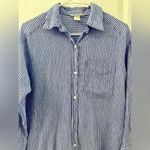 H&M  Linen Pinstripe Button Down Shirt(Size XS) Photo 4