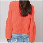 Free People  Damsel Knit Bell Sleeve Pullover Sweater Coral Size Small Photo 1