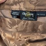 Oleg Cassini  Vintage Silk Skirt Set Brown Floral Jacquard-10 Photo 7