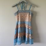 Foxiedox  Light Blue and Tan Floral Lace Dress NEW Photo 1