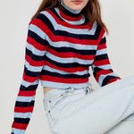 Urban Outfitters Venus Stripe Turtleneck Chenille Jumper Photo 0