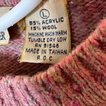 Vintage Haberdasher Tweed Cable Knit Sweater Wool Blend Mauve Large 90s Pink Photo 4
