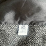 Vintage Charcoal Gray Herringbone Wool Coat w/ Velvet Collar Double Breasted L Gray Size L Photo 6